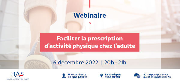Webinaire - Faciliter la prescription d'activité physique chez l'adulte